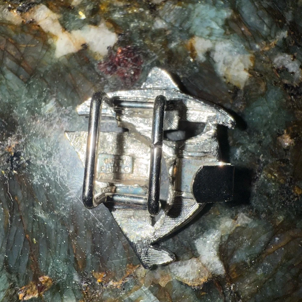 Vintage‎ Dotty Smith Silver Tone Sailboat Belt Buckle Replacement Piece Pendant